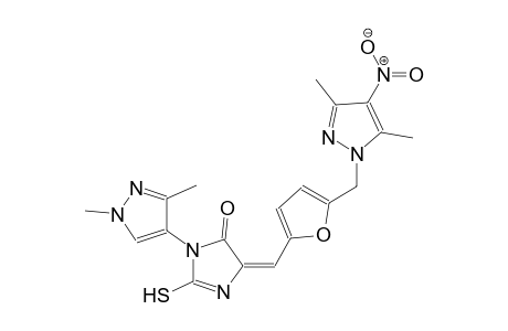 (5E)-5-({5-[(3,5-dimethyl-4-nitro-1H-pyrazol-1-yl)methyl]-2-furyl}methylene)-3-(1,3-dimethyl-1H-pyrazol-4-yl)-2-sulfanyl-3,5-dihydro-4H-imidazol-4-one