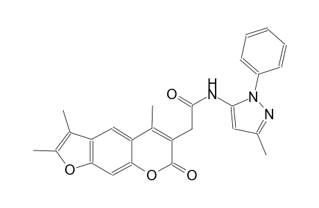 7H-furo[3,2-g][1]benzopyran-6-acetamide, 2,3,5-trimethyl-N-(3-methyl-1-phenyl-1H-pyrazol-5-yl)-7-oxo-