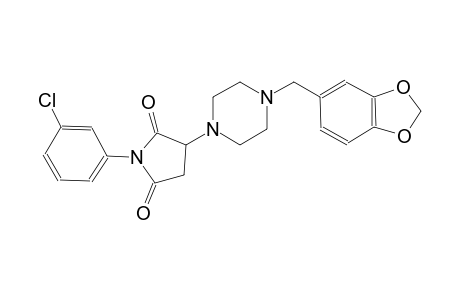 2,5-pyrrolidinedione, 3-[4-(1,3-benzodioxol-5-ylmethyl)-1-piperazinyl]-1-(3-chlorophenyl)-