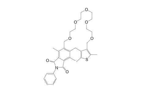 4,6,24,30-Tetramethyl-27-phenyl-9,12,15,18,21-pentaoxa-5-thia-27-azatetracyclo[21.7.0(3,17).0(25,29)]triaconsa-1(30),3,6,23,25(29)-pentaene-26,28-dione