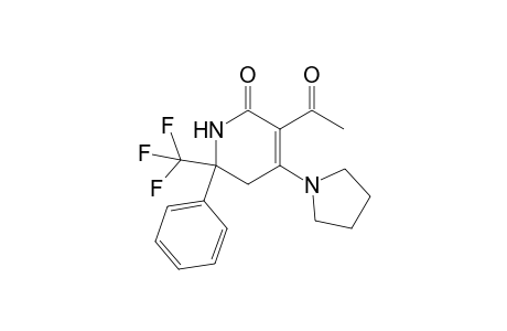 5-Acetyl-2-phenyl-4-(1-pyrrolidinyl)-2-(trifluoromethyl)-1,3-dihydropyridin-6-one