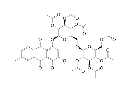 AUSTROCORTININ-8-O-BETA-D-GENTIOBIOSIDE-HEPTAACETATE;1-HYDROXY-2-METHOXY-7-METHYL-4-[[2,3,4-TRI-O-ACETYL-6-O-(2,3,4,6-TETRA-O-ACETYL-BETA-D-GLUCOP