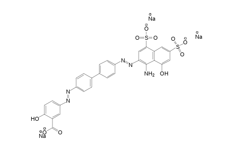 Benzoic acid, 5-[[4'-[(1-amino-8-hydroxy-4,6-disulfo-2-naphthalenyl)azo][1,1'-biphenyl]-4-yl]azo]-2-hydroxy-, trisodium salt