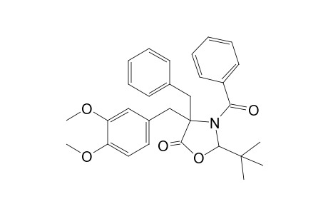 2-(t-Butyl)-3-benzoyl-4-benzyl-4-(3',4'-dimethoxybenzyl)-1,3-oxazolidin-5-one
