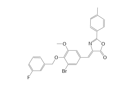 (4Z)-4-{3-bromo-4-[(3-fluorobenzyl)oxy]-5-methoxybenzylidene}-2-(4-methylphenyl)-1,3-oxazol-5(4H)-one