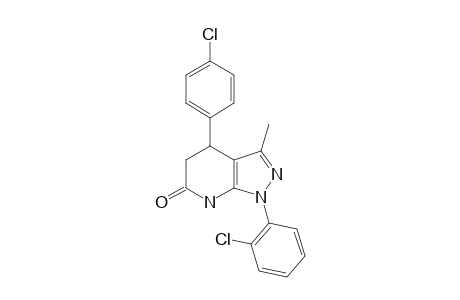 1-(2-CHLOROPHENYL)-4-(4-CHLOROPHENYL)-3-METHYL-4,5-DIHYDROPYRAZOLO-[3,4-B]-PYRIDIN-6-ONE