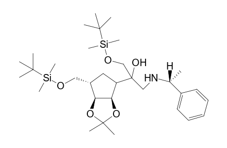 (1S,2R,3S,4S,1'S)-(+)-4-tert-Butyldimethylsiloxymethyl-1-(1'-tert-butyldimethylsilyloxymethyl-1'-hydroxy-1'-hydroxymethyl-1'-[(R)-.alpha.-methylbenzylaminoethyl])-2,3-isopropylidenedioxycyc lopentane