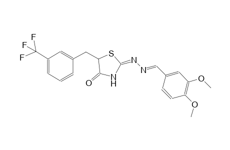benzaldehyde, 3,4-dimethoxy-, [(2E)-4-oxo-5-[[3-(trifluoromethyl)phenyl]methyl]thiazolidinylidene]hydrazone