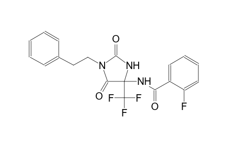 N-[2,5-dioxo-1-(2-phenylethyl)-4-(trifluoromethyl)-4-imidazolidinyl]-2-fluorobenzamide