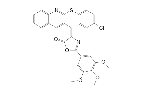 5(4H)-oxazolone, 4-[[2-[(4-chlorophenyl)thio]-3-quinolinyl]methylene]-2-(3,4,5-trimethoxyphenyl)-, (4E)-