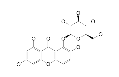 TRIPTEXANTHOSIDE-A;1,2,6,8-TETRAHYDROXYXANTHONE-1-O-BETA-D-GLUCOPYRANOSIDE