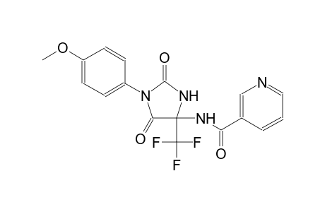 N-[1-(4-methoxyphenyl)-2,5-dioxo-4-(trifluoromethyl)-4-imidazolidinyl]nicotinamide