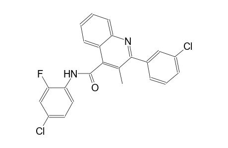 N-(4-chloro-2-fluorophenyl)-2-(3-chlorophenyl)-3-methyl-4-quinolinecarboxamide