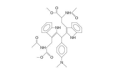 (4-Dimethylamino-phenyl)-2,2'-diindolyl-methane-3,3'-bis(2-acetamido-propionic acid, methyl ester