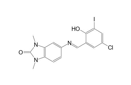 2H-benzimidazol-2-one, 5-[[(E)-(5-chloro-2-hydroxy-3-iodophenyl)methylidene]amino]-1,3-dihydro-1,3-dimethyl-