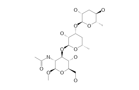 METHYL-2-ACETAMIDO-2-DEOXY-3-O-[4'-DEOXY-3'-O-(3''-DEOXY-ALPHA-L-ARABINO-HEXOPYRANOSYL)-ALPHA-L-LYXO-HEXOPYRANOSYL]-BETA-D-GLUCOPYRANOSIDE