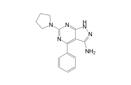4-phenyl-6-(1-pyrrolidinyl)-1H-pyrazolo[3,4-d]pyrimidin-3-ylamine