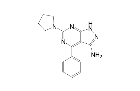 4-phenyl-6-(1-pyrrolidinyl)-1H-pyrazolo[3,4-d]pyrimidin-3-ylamine