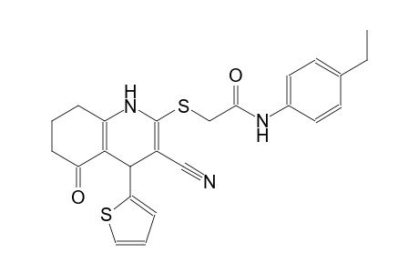 acetamide, 2-[[3-cyano-1,4,5,6,7,8-hexahydro-5-oxo-4-(2-thienyl)-2-quinolinyl]thio]-N-(4-ethylphenyl)-