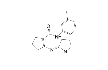 Cyclopentene-1-carboxamide, 2-(1-methylpyrrolidin-2-ylidenamino)-N-(3-tolyl)-