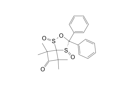 1,1,3,3-Tetramethyl-7,7-diphenyl-6-oxa-5,8-dithiaspiro[3.4]octan-2-one 5,8-cis-Dioxide