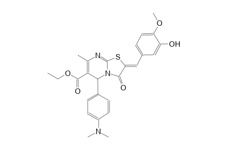 ethyl (2Z)-5-[4-(dimethylamino)phenyl]-2-(3-hydroxy-4-methoxybenzylidene)-7-methyl-3-oxo-2,3-dihydro-5H-[1,3]thiazolo[3,2-a]pyrimidine-6-carboxylate