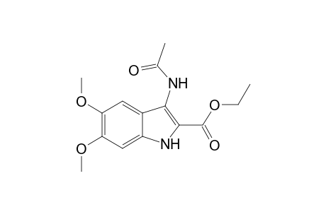 1H-Indole-2-carboxylic acid, 3-acetylamino-5,6-dimethoxy-, ethyl ester