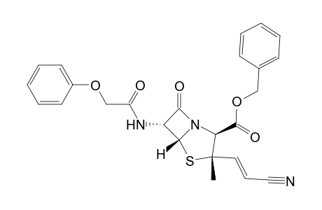 4-Thia-1-azabicyclo[3.2.0]heptane-2-carboxylic acid, 3-(2-cyanoethenyl)-3-methyl-7-oxo-6-[(phenoxyacetyl)amino]-, phenylmethyl ester, [2S-[2.alpha.,3.beta.(E),5.alpha.,6.beta.]]-