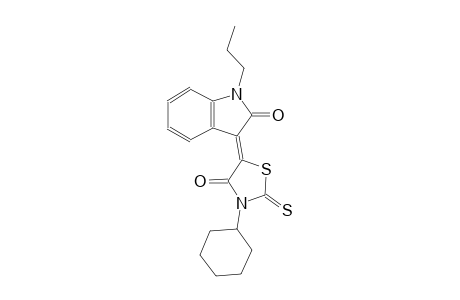 (3Z)-3-(3-cyclohexyl-4-oxo-2-thioxo-1,3-thiazolidin-5-ylidene)-1-propyl-1,3-dihydro-2H-indol-2-one