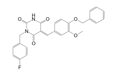 (5E)-5-[4-(benzyloxy)-3-methoxybenzylidene]-1-(4-fluorobenzyl)-2,4,6(1H,3H,5H)-pyrimidinetrione