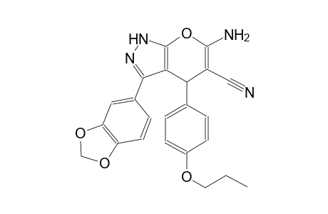 pyrano[2,3-c]pyrazole-5-carbonitrile, 6-amino-3-(1,3-benzodioxol-5-yl)-1,4-dihydro-4-(4-propoxyphenyl)-