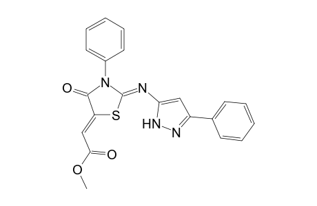 (Z)-Methyl 2-[(Z)-3-phenyl-2-(3-phenyl-1H-pyrazol-5-yl-imino)-4-oxothiazolidin-5-ylidene]acetate