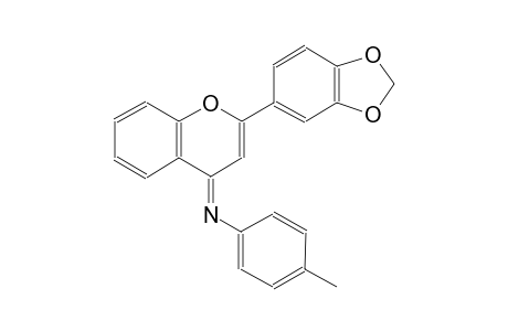N-[(4E)-2-(1,3-benzodioxol-5-yl)-4H-chromen-4-ylidene]-4-methylaniline