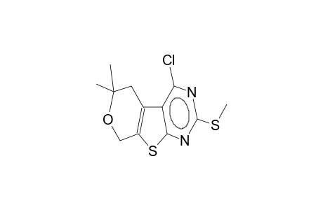 4-chloro-6,6-dimethyl-2-(methylsulfanyl)-5,8-dihydro-6H-pyrano[4',3':4,5]thieno[2,3-d]pyrimidine