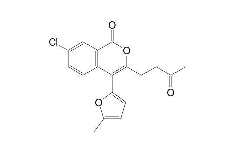 7-Chloranyl-4-(5-methylfuran-2-yl)-3-(3-oxidanylidenebutyl)isochromen-1-one