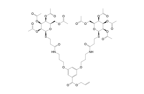 Allyl 3,5-bis{3-[3-(2,3,4,6-tetra-O-acetyl-.beta.,D-glucopyranosylthio)propionamide]propoxy}benzoate
