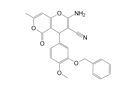 4H,5H-pyrano[4,3-b]pyran-3-carbonitrile, 2-amino-4-[4-methoxy-3-(phenylmethoxy)phenyl]-7-methyl-5-oxo-
