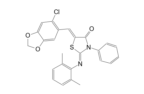 (2Z,5Z)-5-[(6-chloro-1,3-benzodioxol-5-yl)methylene]-2-[(2,6-dimethylphenyl)imino]-3-phenyl-1,3-thiazolidin-4-one