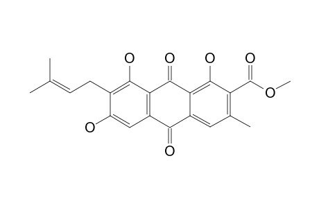 LAURENQUINONE-A;1,3,8-TRIHYDROXY-2-(3,3-DIMETHYLALLYL)-6-METHYLANTHRAQUINONE-7-CARBOXYLIC-ACID-METHYLESTER