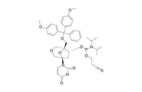 (1S,5R,6S)-6-[2-CYANOETHOXY-(DIISOPROPYLAMINO)-PHOSPHINOXY]-5-(4,4'-DIMETHOXYTRITYLOXYMETHYL)-1-(URACIL-1-YL)-3,8-DIOXABICYCLO-[3.2.1]-OCTANE