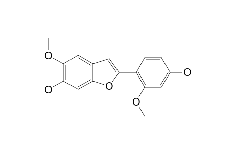 MUCODIANIN-B;2-(4-HYDROXY-2-METHOXYLPHENYL)-5-METHOXYLBENZOFURAN-6-OL