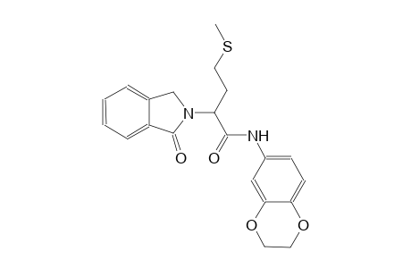 1H-isoindole-2-acetamide, N-(2,3-dihydro-1,4-benzodioxin-6-yl)-2,3-dihydro-alpha-[2-(methylthio)ethyl]-1-oxo-, (alpha~2~S)-