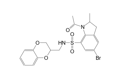 1H-indole-7-sulfonamide, 1-acetyl-5-bromo-N-[(2,3-dihydro-1,4-benzodioxin-2-yl)methyl]-2,3-dihydro-2-methyl-