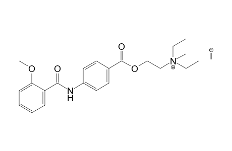 diethyl(2-hydroxyethyl)methylammonium iodide, p-(o-methoxybenzamido)benzoate