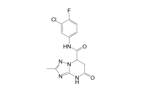 N-(3-chloro-4-fluorophenyl)-2-methyl-5-oxo-4H,5H,6H,7H-[1,2,4]triazolo[1,5-a]pyrimidine-7-carboxamide