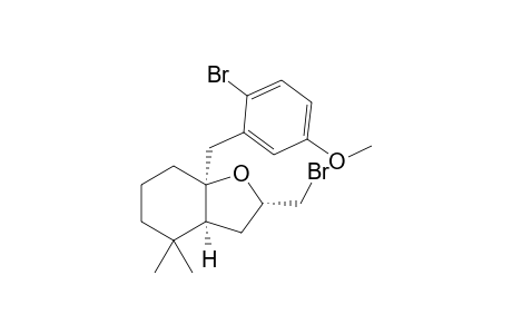 (2S*,3aS*,7aS*)-7a-(2-Bromo-5-methoxybenzyl)-2-bromomethyl-4,4-dimethyloctahydrobenzofuran