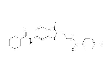 3-pyridinecarboxamide, 6-chloro-N-[2-[5-[(cyclohexylcarbonyl)amino]-1-methyl-1H-benzimidazol-2-yl]ethyl]-