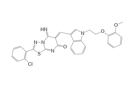 (6Z)-2-(2-chlorophenyl)-5-imino-6-({1-[2-(2-methoxyphenoxy)ethyl]-1H-indol-3-yl}methylene)-5,6-dihydro-7H-[1,3,4]thiadiazolo[3,2-a]pyrimidin-7-one