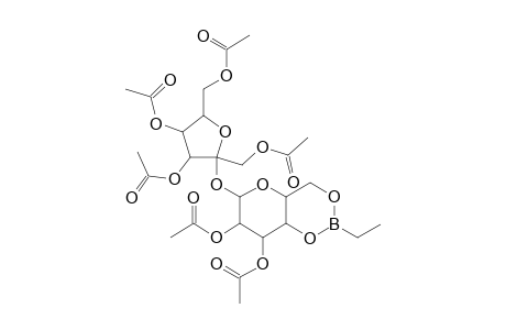 7-(Acetyloxy)-2-ethyl-6-[(1,3,4,6-tetra-O-acetylhex-2-ulofuranosyl)oxy]hexahydropyrano[3,2-d][1,3,2]dioxaborinin-8-yl acetate