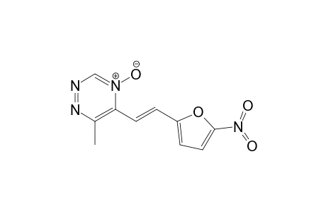 6-Methyl-5-[(E)-2-(5-nitro-2-furanyl)ethenyl]-4-oxido-1,2,4-triazin-4-ium